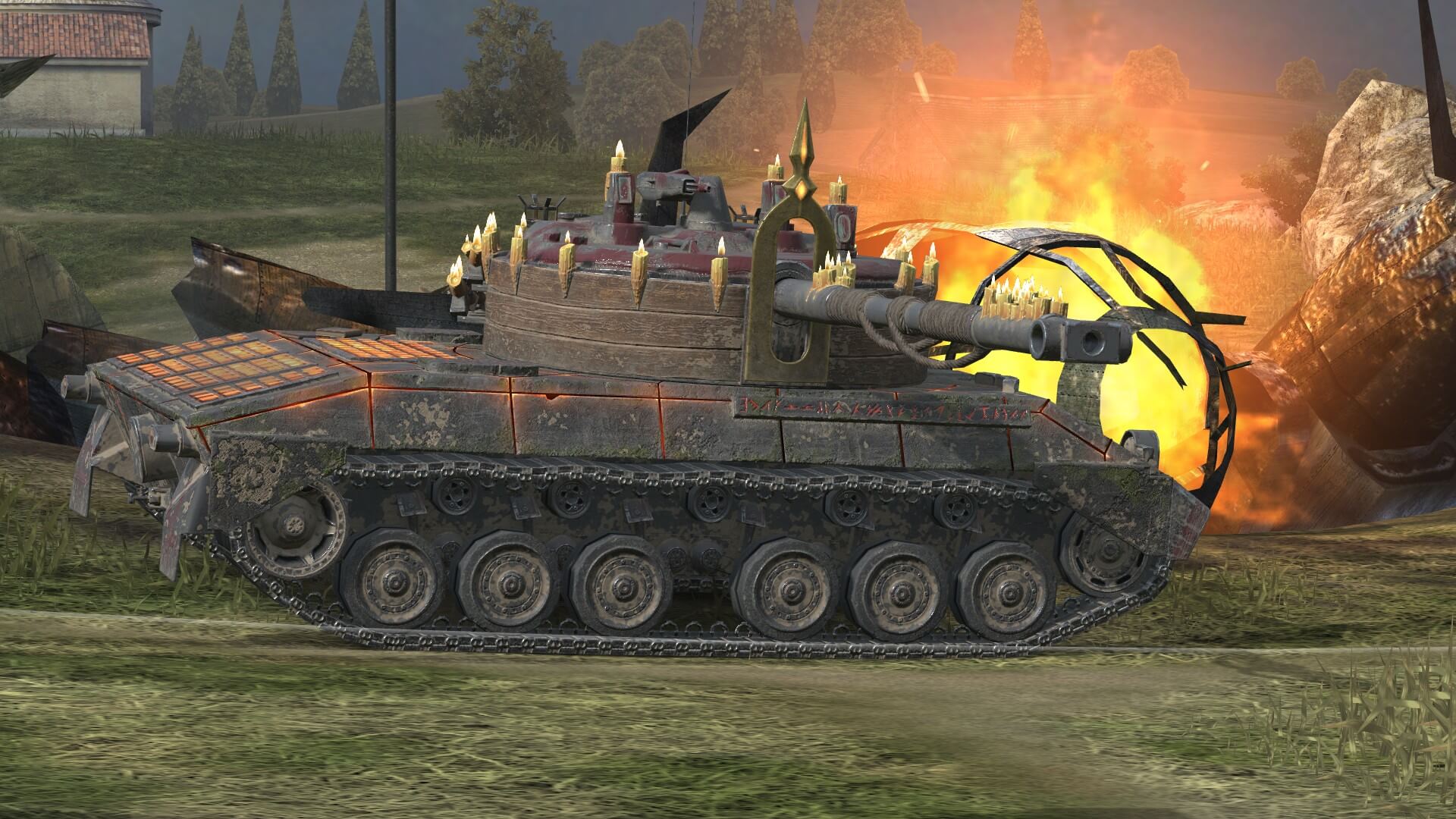 Купить Премиум Танк Камуфляж «Чернокнижник» для Kampfpanzer 07 RH для Tanks Blitz | Танкс Блиц